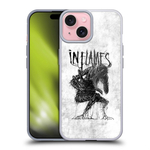 In Flames Metal Grunge Big Creature Soft Gel Case for Apple iPhone 15