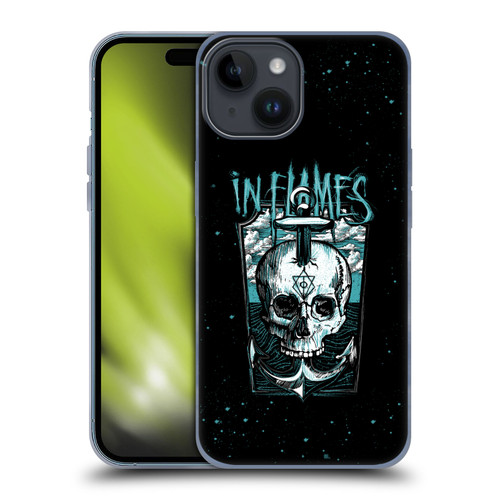 In Flames Metal Grunge Anchor Skull Soft Gel Case for Apple iPhone 15