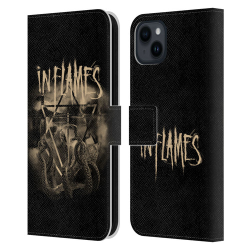 In Flames Metal Grunge Octoflames Leather Book Wallet Case Cover For Apple iPhone 15 Plus