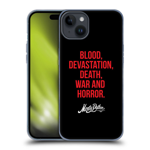 Monty Python Key Art Blood Devastation Death War And Horror Soft Gel Case for Apple iPhone 15 Plus