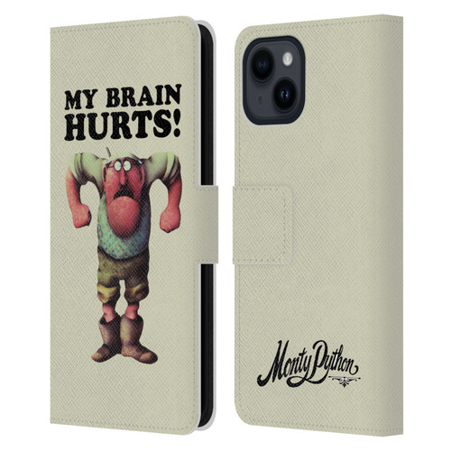 Monty Python Key Art My Brain Hurts Leather Book Wallet Case Cover For Apple iPhone 15