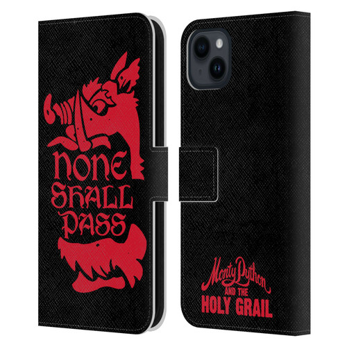 Monty Python Key Art None Shall Pass Leather Book Wallet Case Cover For Apple iPhone 15 Plus