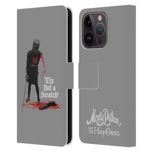 Monty Python Key Art Tis But A Scratch Leather Book Wallet Case Cover For Apple iPhone 15 Pro