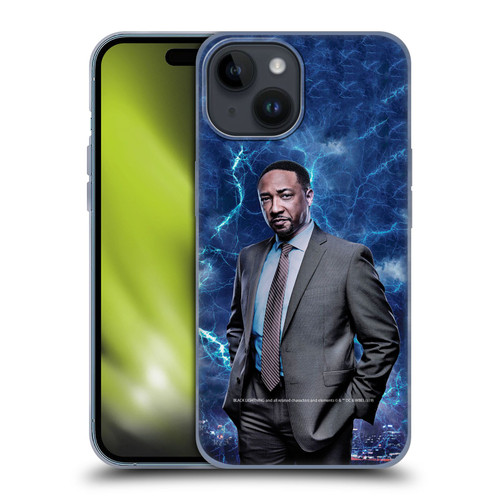 Black Lightning Characters William Henderson Soft Gel Case for Apple iPhone 15