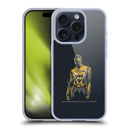 Black Lightning Key Art Thunder Soft Gel Case for Apple iPhone 15 Pro