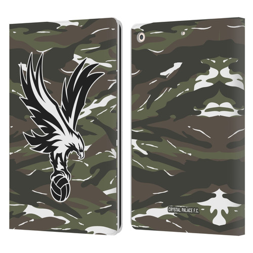 Crystal Palace FC Crest Woodland Camouflage Leather Book Wallet Case Cover For Apple iPad 10.2 2019/2020/2021