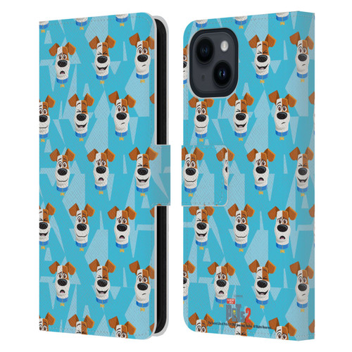 The Secret Life of Pets 2 II For Pet's Sake Max Dog Pattern Leather Book Wallet Case Cover For Apple iPhone 15