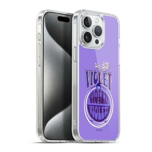 Willy Wonka and the Chocolate Factory Graphics Violet Beauregarde Soft Gel Case for Apple iPhone 15 Pro Max & MagSafe
