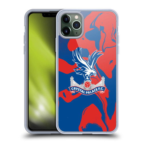 Crystal Palace FC Crest Red And Blue Marble Soft Gel Case for Apple iPhone 11 Pro Max & MagSafe