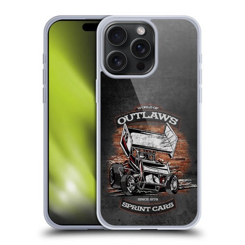 World of Outlaws Western Graphics Brickyard Sprint Car Soft Gel Case for Apple iPhone 15 Pro Max