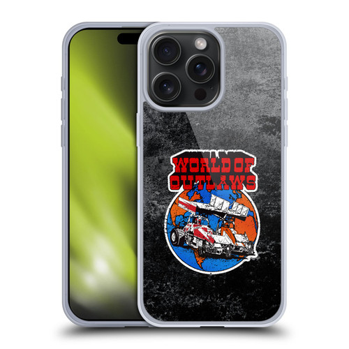 World of Outlaws Western Graphics Distressed Sprint Car Logo Soft Gel Case for Apple iPhone 15 Pro Max