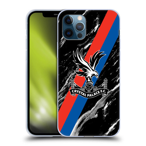 Crystal Palace FC Crest Black Marble Soft Gel Case for Apple iPhone 12 / iPhone 12 Pro