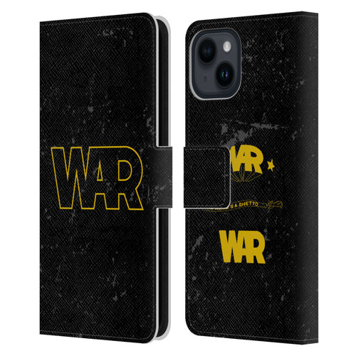 War Graphics Logo Leather Book Wallet Case Cover For Apple iPhone 15