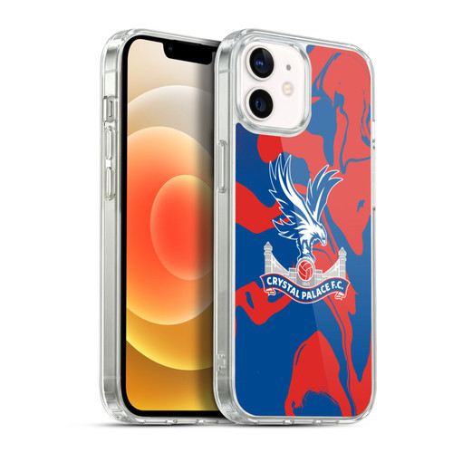 Crystal Palace FC Crest Red And Blue Marble Soft Gel Case for Apple iPhone 12 / iPhone 12 Pro & MagSafe