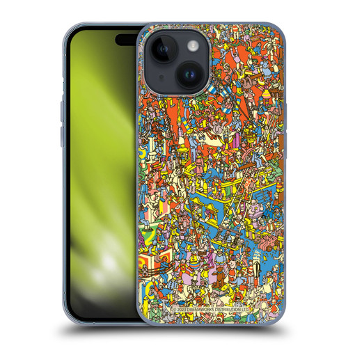 Where's Wally? Graphics Hidden Wally Illustration Soft Gel Case for Apple iPhone 15
