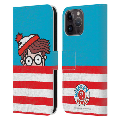 Where's Wally? Graphics Half Face Leather Book Wallet Case Cover For Apple iPhone 15 Pro Max
