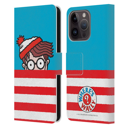 Where's Wally? Graphics Half Face Leather Book Wallet Case Cover For Apple iPhone 15 Pro