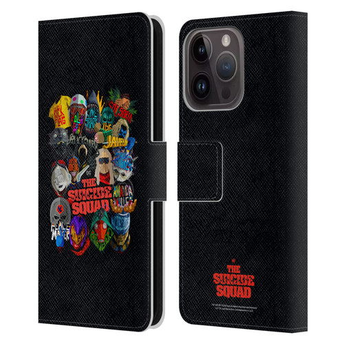 The Suicide Squad 2021 Character Poster Group Head Leather Book Wallet Case Cover For Apple iPhone 15 Pro