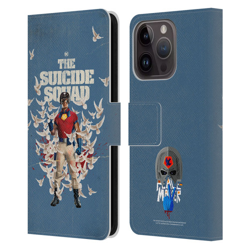 The Suicide Squad 2021 Character Poster Peacemaker Leather Book Wallet Case Cover For Apple iPhone 15 Pro
