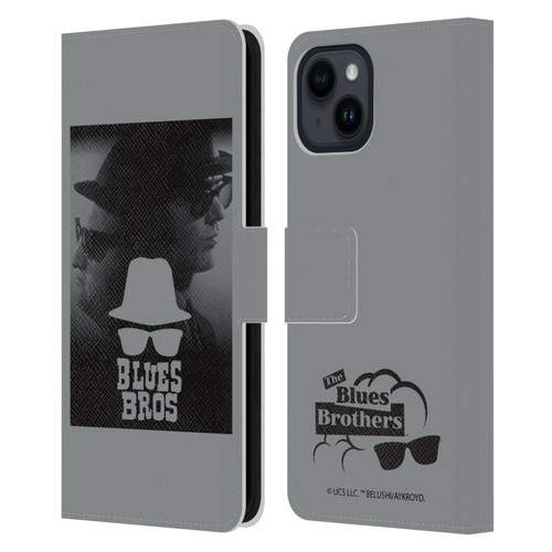 The Blues Brothers Graphics Jake And Elwood Leather Book Wallet Case Cover For Apple iPhone 15