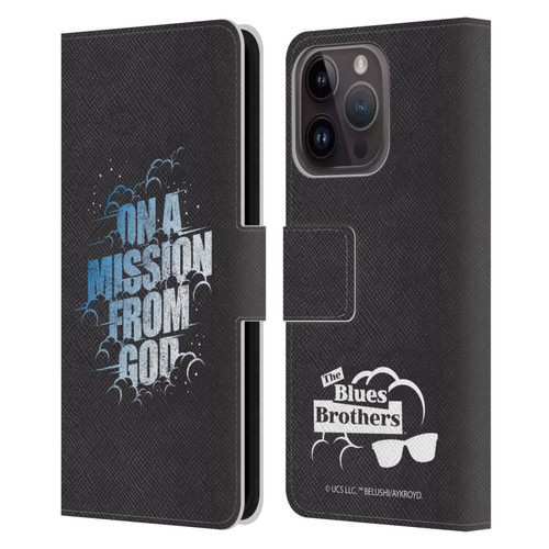 The Blues Brothers Graphics On A Mission From God Leather Book Wallet Case Cover For Apple iPhone 15 Pro