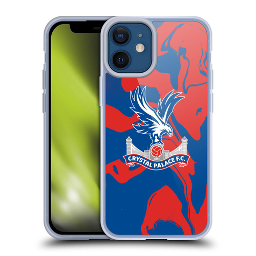 Crystal Palace FC Crest Red And Blue Marble Soft Gel Case for Apple iPhone 12 Mini & MagSafe