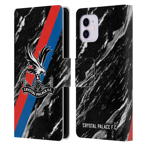 Crystal Palace FC Crest Black Marble Leather Book Wallet Case Cover For Apple iPhone 11