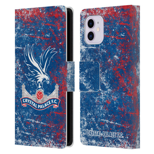 Crystal Palace FC Crest Distressed Leather Book Wallet Case Cover For Apple iPhone 11