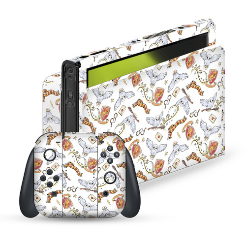 Harry Potter Graphics Hedwig Owl Pattern Vinyl Sticker Skin Decal Cover for Nintendo Switch OLED Bundle