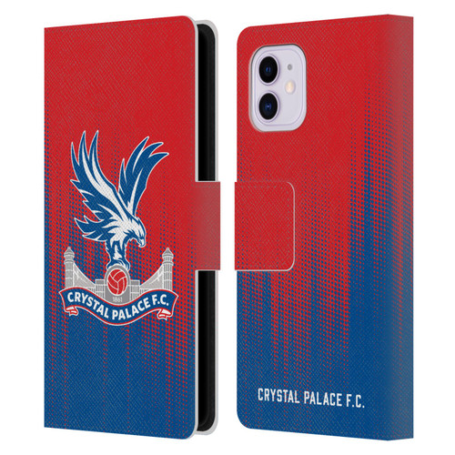 Crystal Palace FC Crest Halftone Leather Book Wallet Case Cover For Apple iPhone 11