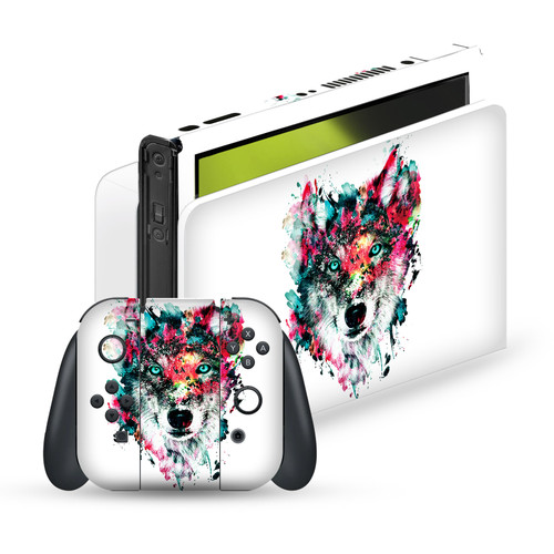 Riza Peker Art Mix Wolf Vinyl Sticker Skin Decal Cover for Nintendo Switch OLED