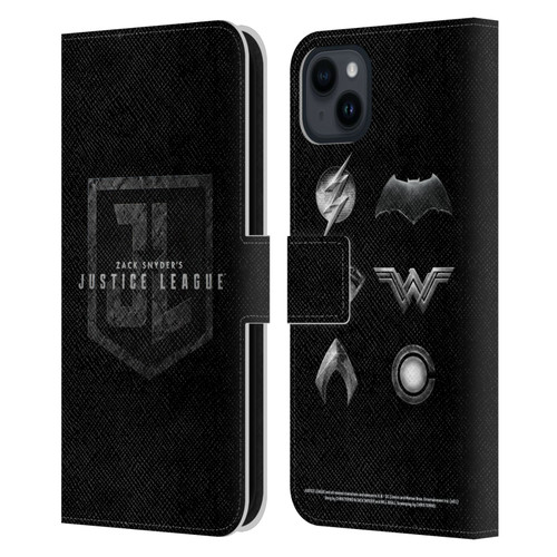 Zack Snyder's Justice League Snyder Cut Character Art Logo Leather Book Wallet Case Cover For Apple iPhone 15 Plus