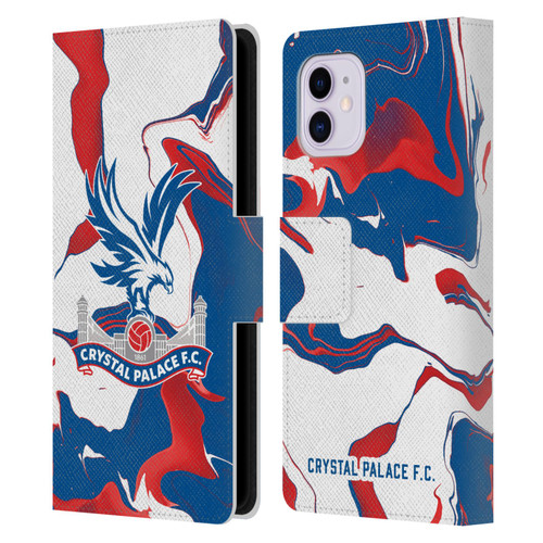 Crystal Palace FC Crest Marble Leather Book Wallet Case Cover For Apple iPhone 11