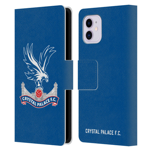 Crystal Palace FC Crest Plain Leather Book Wallet Case Cover For Apple iPhone 11
