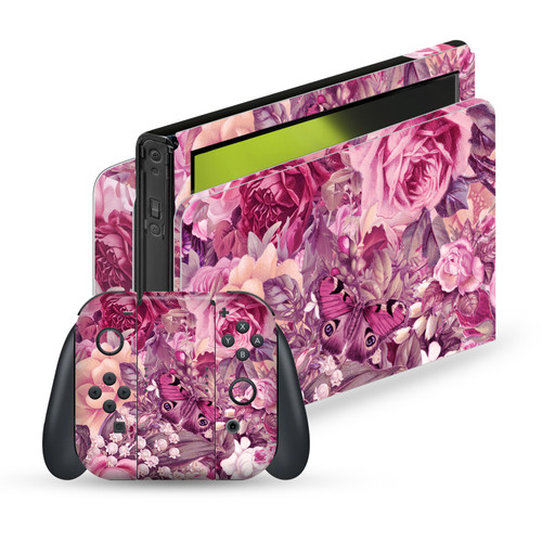 LebensArt Art Mix Butterfly Romance Vinyl Sticker Skin Decal Cover for Nintendo Switch OLED Bundle