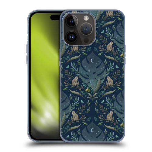 Episodic Drawing Art Monkey Tropical Light Pattern Soft Gel Case for Apple iPhone 15 Pro Max