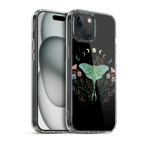 Episodic Drawing Illustration Animals Moth and Flowers Soft Gel Case for Apple iPhone 15 & MagSafe