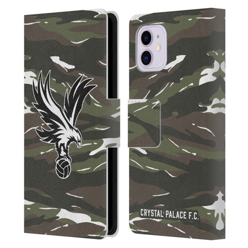 Crystal Palace FC Crest Woodland Camouflage Leather Book Wallet Case Cover For Apple iPhone 11