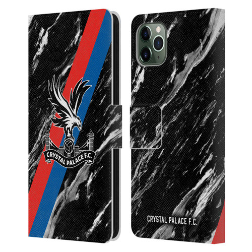 Crystal Palace FC Crest Black Marble Leather Book Wallet Case Cover For Apple iPhone 11 Pro Max