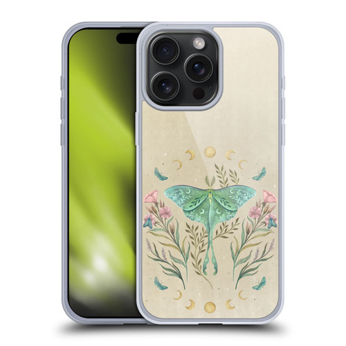 Episodic Drawing Illustration Animals Moth, Butterflies, & Flowers Soft Gel Case for Apple iPhone 15 Pro Max