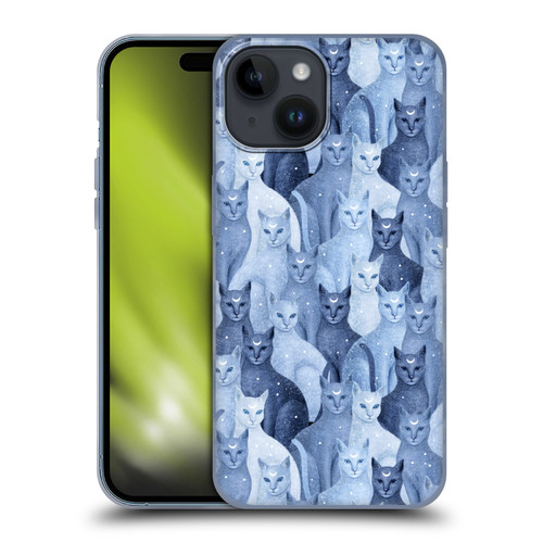Episodic Drawing Pattern Cats Soft Gel Case for Apple iPhone 15