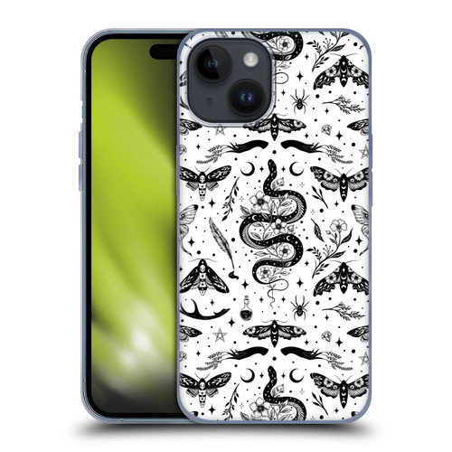Episodic Drawing Pattern Flash Tattoo Soft Gel Case for Apple iPhone 15