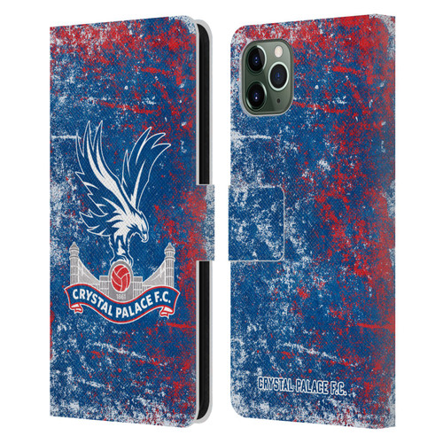 Crystal Palace FC Crest Distressed Leather Book Wallet Case Cover For Apple iPhone 11 Pro Max