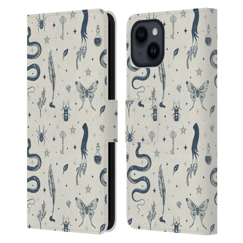 Episodic Drawing Art Mystical Collection Leather Book Wallet Case Cover For Apple iPhone 15