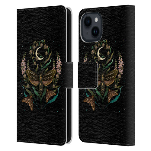 Episodic Drawing Illustration Animals Death Head Leather Book Wallet Case Cover For Apple iPhone 15
