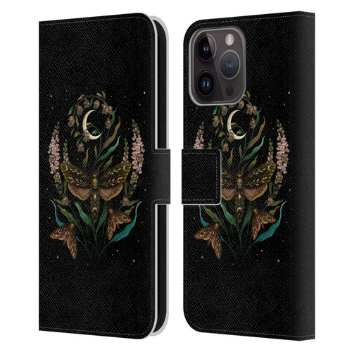 Episodic Drawing Illustration Animals Death Head Leather Book Wallet Case Cover For Apple iPhone 15 Pro Max
