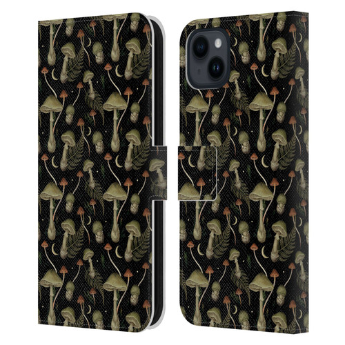 Episodic Drawing Pattern Death Cap Leather Book Wallet Case Cover For Apple iPhone 15 Plus