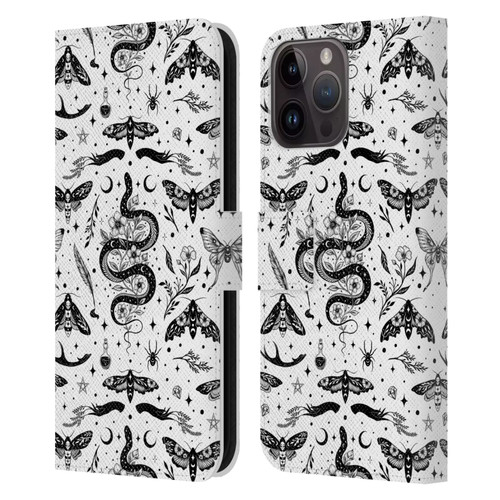 Episodic Drawing Pattern Flash Tattoo Leather Book Wallet Case Cover For Apple iPhone 15 Pro Max