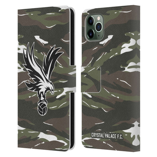 Crystal Palace FC Crest Woodland Camouflage Leather Book Wallet Case Cover For Apple iPhone 11 Pro Max