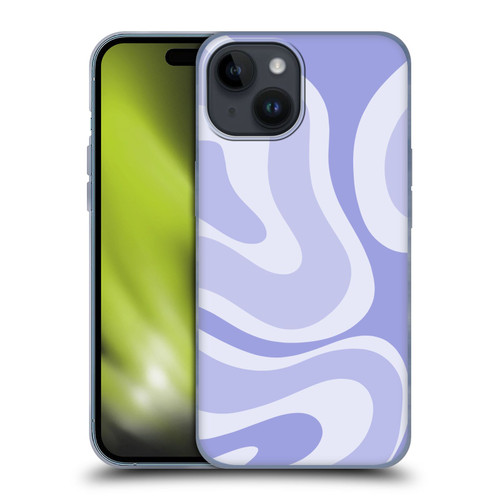 Kierkegaard Design Studio Art Modern Liquid Swirl Purple Soft Gel Case for Apple iPhone 15